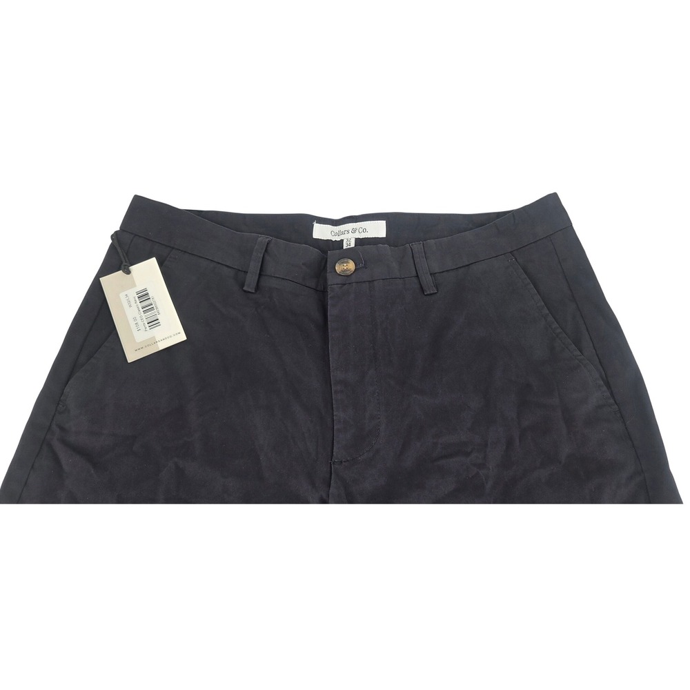 NWT Collars and Co CEO Chino Classic Pocket Cotton Stretch Pants Navy 32x34 - Picture 4 of 7